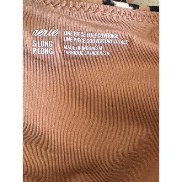 AERIE SWIMWEAR Cut Out Self Tie Front Leopard Print One Piece Swimsuit SL NWOT - Picture 7 of 7